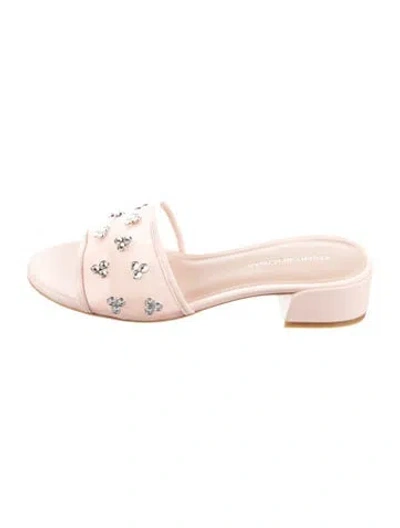 Pre-owned Stuart Weitzman Leather Slides In Pink
