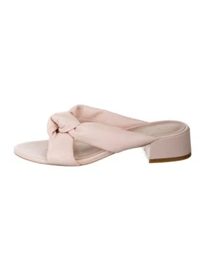 Pre-owned Stuart Weitzman Leather Slides In Pink