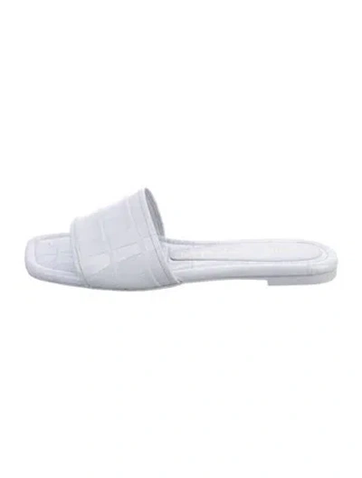 Pre-owned Stuart Weitzman Leather Slides In Purple