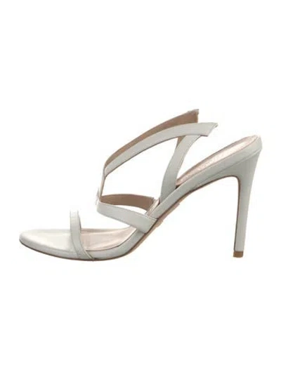 Pre-owned Stuart Weitzman Leather Slides In White