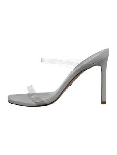 Pre-owned Stuart Weitzman Leather Slides In White
