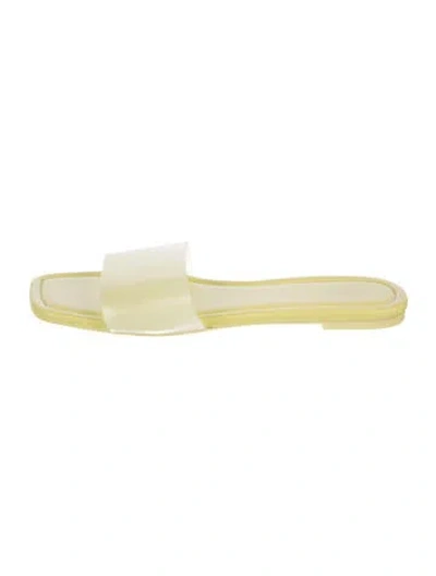 Pre-owned Stuart Weitzman Leather Slides In Yellow