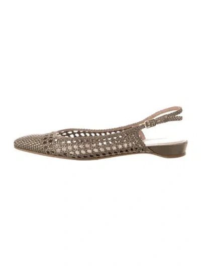 Pre-owned Stuart Weitzman Leather Slingback Flats