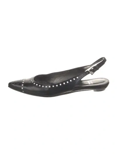 Pre-owned Stuart Weitzman Leather Slingback Flats In Blue