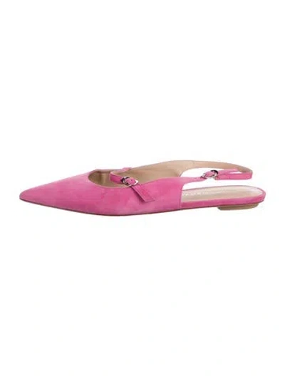 Pre-owned Stuart Weitzman Leather Slingback Flats In Pink