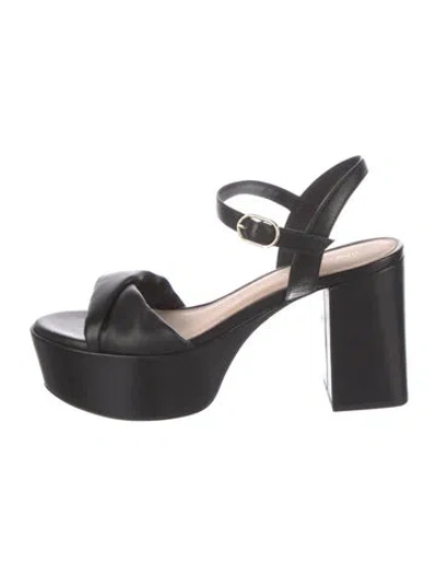 Pre-owned Stuart Weitzman Leather Slingback Pumps In Black