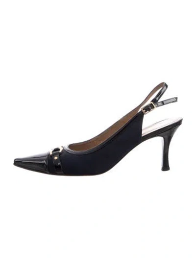 Pre-owned Stuart Weitzman Leather Slingback Pumps In Black