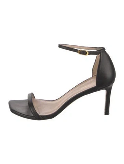 Pre-owned Stuart Weitzman Leather Slingback Pumps In Black