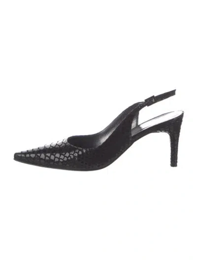 Pre-owned Stuart Weitzman Leather Slingback Pumps In Black