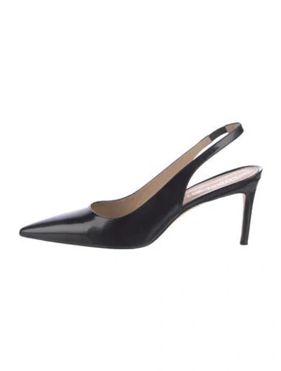 Pre-owned Stuart Weitzman Leather Slingback Pumps In Black