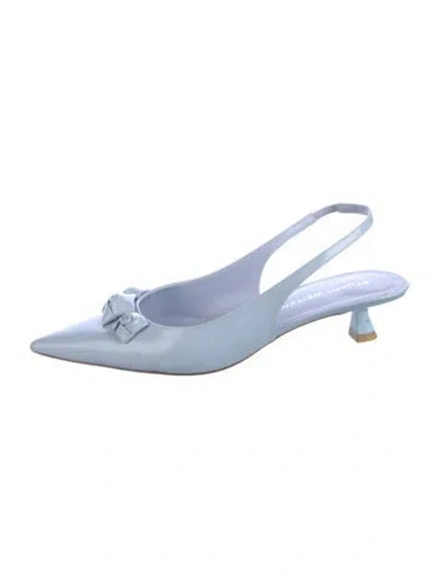 Pre-owned Stuart Weitzman Leather Slingback Pumps In Blue