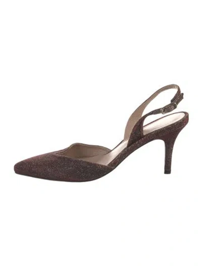 Pre-owned Stuart Weitzman Leather Slingback Pumps In Brown