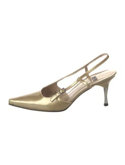 Pre-owned Stuart Weitzman Leather Slingback Pumps In Neutral