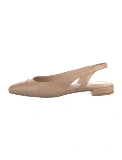 Pre-owned Stuart Weitzman Leather Slingback Pumps In Neutral