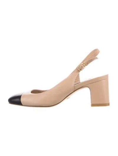 Pre-owned Stuart Weitzman Leather Slingback Pumps In Neutral