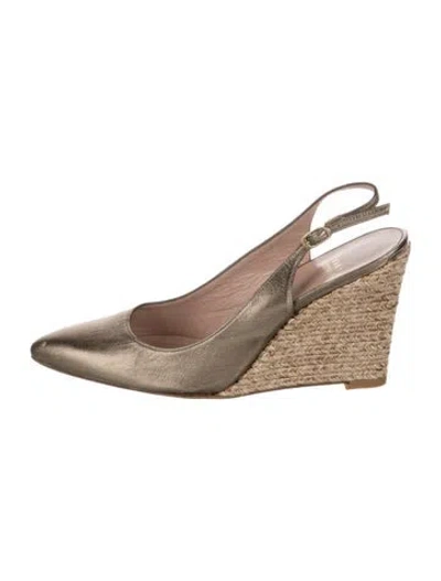 Pre-owned Stuart Weitzman Leather Slingback Pumps In Neutral
