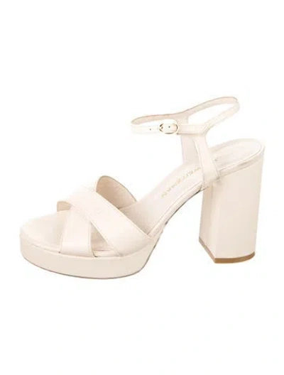 Pre-owned Stuart Weitzman Leather Slingback Pumps In Neutral