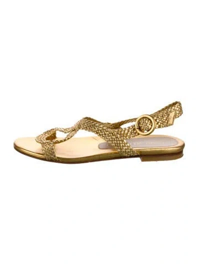 Pre-owned Stuart Weitzman Leather Slingback Sandals