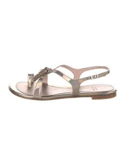 Pre-owned Stuart Weitzman Leather Slingback Sandals