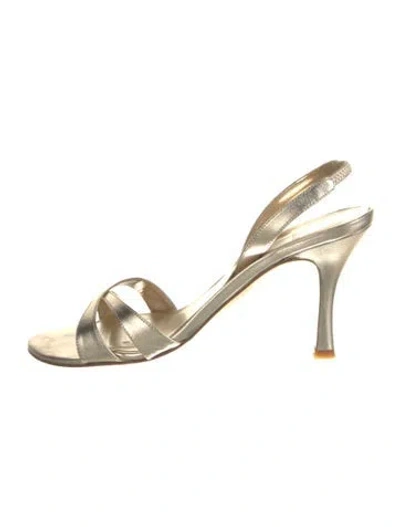 Pre-owned Stuart Weitzman Leather Slingback Sandals
