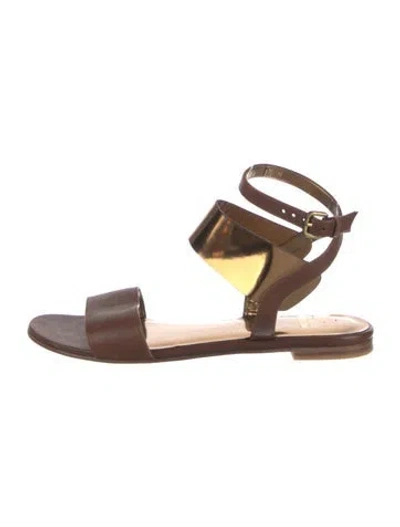Pre-owned Stuart Weitzman Leather Slingback Sandals