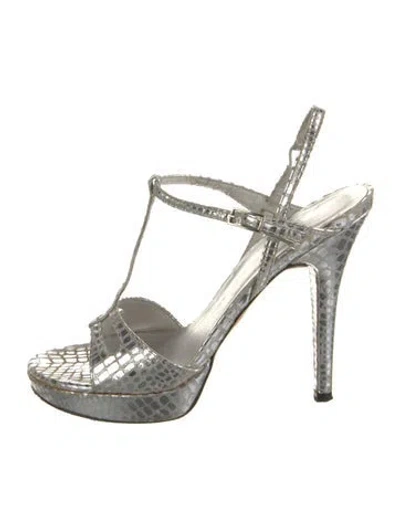 Pre-owned Stuart Weitzman Leather Slingback Sandals