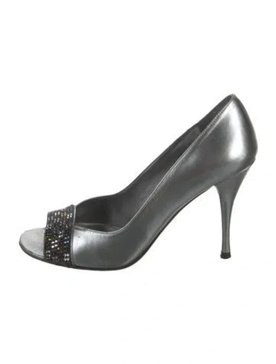 Pre-owned Stuart Weitzman Leather Slingback Sandals In Black