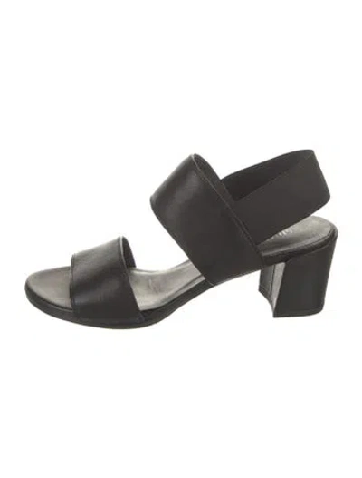 Pre-owned Stuart Weitzman Leather Slingback Sandals In Black