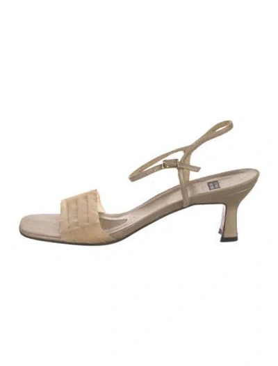Pre-owned Stuart Weitzman Leather Slingback Sandals In Brown