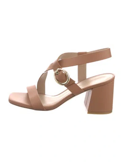 Pre-owned Stuart Weitzman Leather Slingback Sandals In Neutral