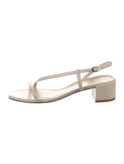 Pre-owned Stuart Weitzman Leather Slingback Sandals In Neutral