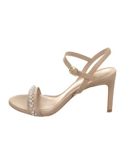Pre-owned Stuart Weitzman Leather Slingback Sandals In Neutral