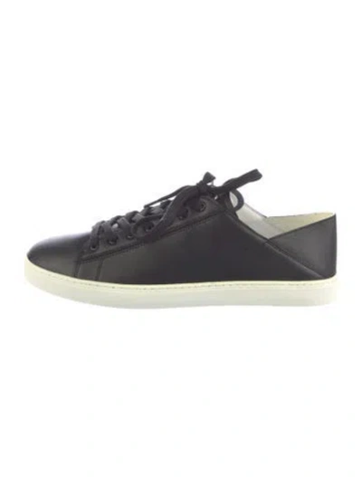 Pre-owned Stuart Weitzman Leather Sneakers In Black