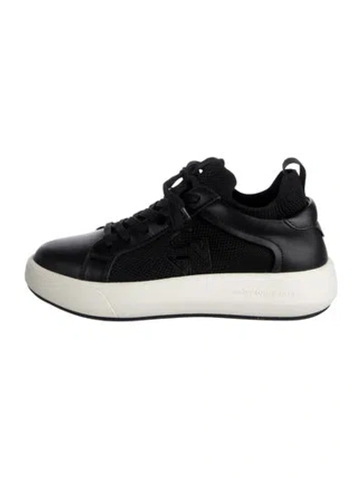 Pre-owned Stuart Weitzman Leather Sneakers In Black
