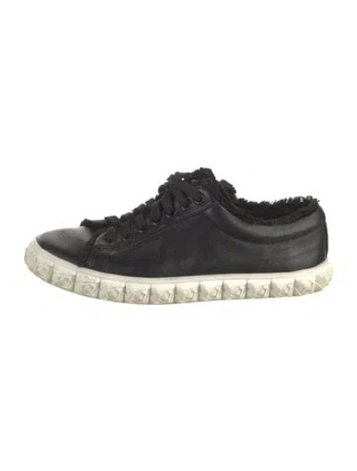 Pre-owned Stuart Weitzman Leather Sneakers In Black