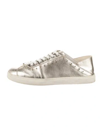 Pre-owned Stuart Weitzman Leather Sneakers In Gold