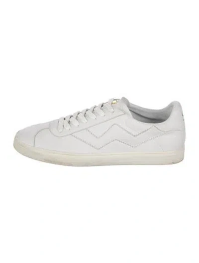 Pre-owned Stuart Weitzman Leather Sneakers In White