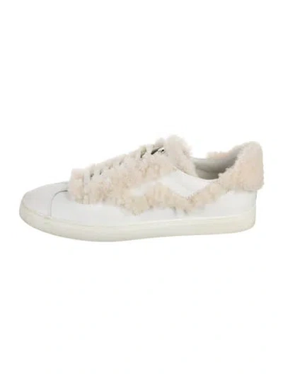 Pre-owned Stuart Weitzman Leather Sneakers In White