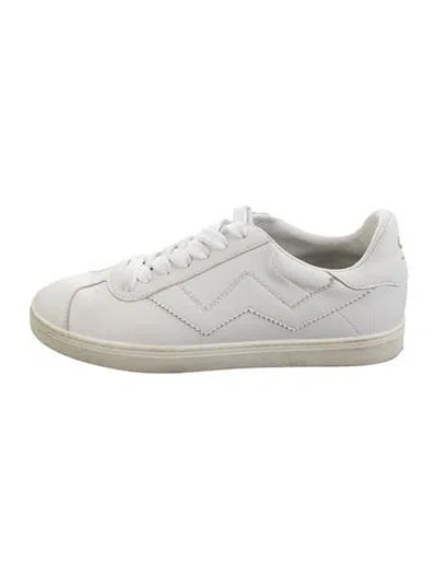 Pre-owned Stuart Weitzman Leather Sneakers In White