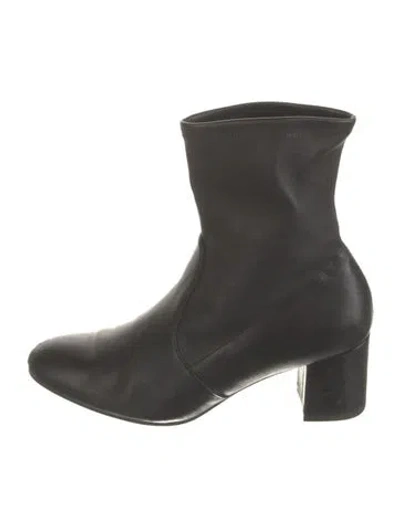 Pre-owned Stuart Weitzman Leather Sock Boots In Black
