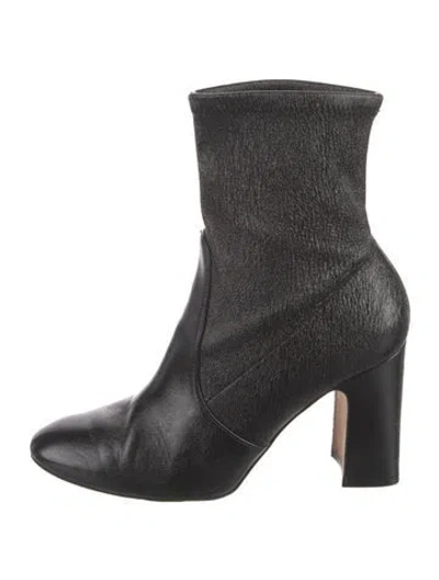 Pre-owned Stuart Weitzman Leather Sock Boots In Black