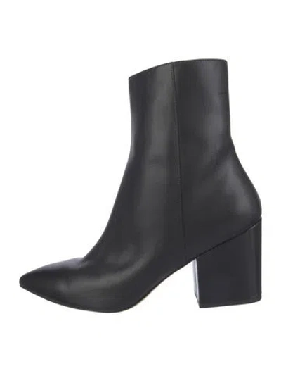 Pre-owned Stuart Weitzman Leather Sock Boots In Black