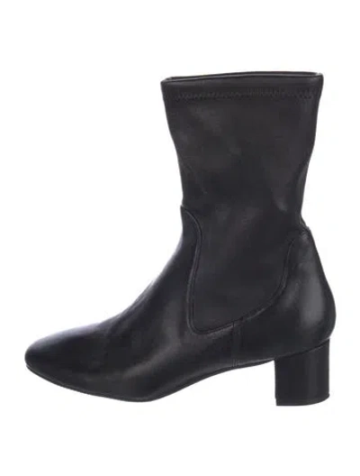 Pre-owned Stuart Weitzman Leather Sock Boots In Black
