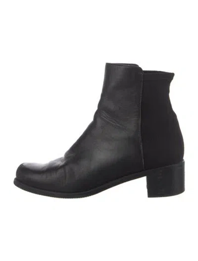 Pre-owned Stuart Weitzman Leather Sock Boots In Black