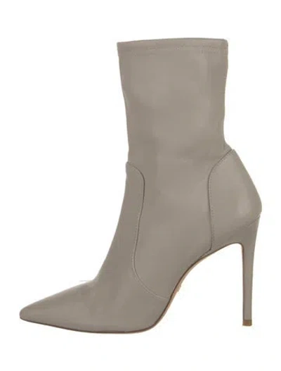 Pre-owned Stuart Weitzman Leather Sock Boots In Gray