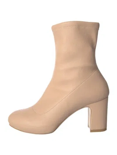 Pre-owned Stuart Weitzman Leather Sock Boots In Neutral