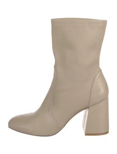 Pre-owned Stuart Weitzman Leather Sock Boots In Neutral
