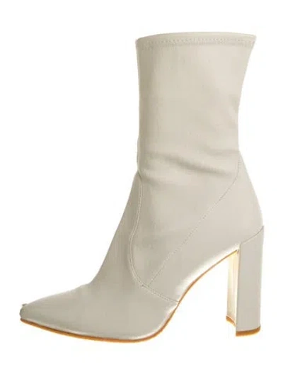 Pre-owned Stuart Weitzman Leather Sock Boots In Neutral