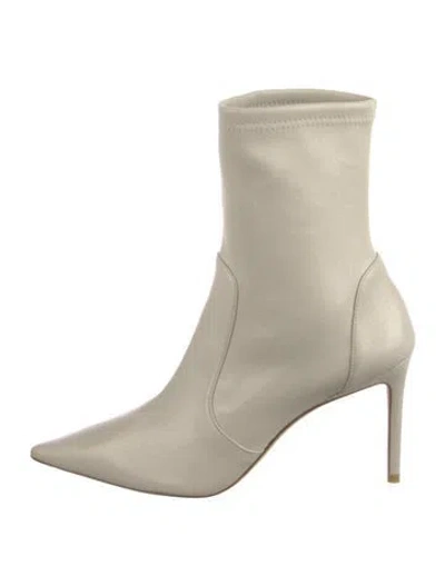 Pre-owned Stuart Weitzman Leather Sock Boots In Neutral