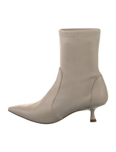 Pre-owned Stuart Weitzman Leather Sock Boots In Neutral
